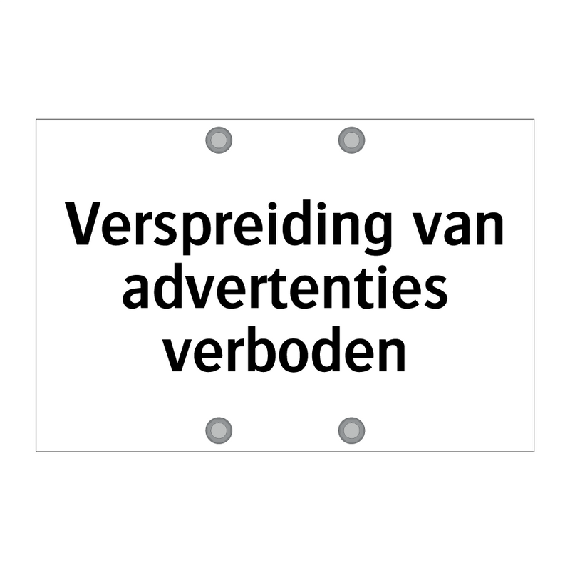 Verspreiding van advertenties verboden