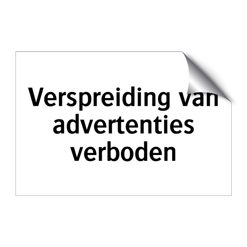 Verspreiding van advertenties verboden