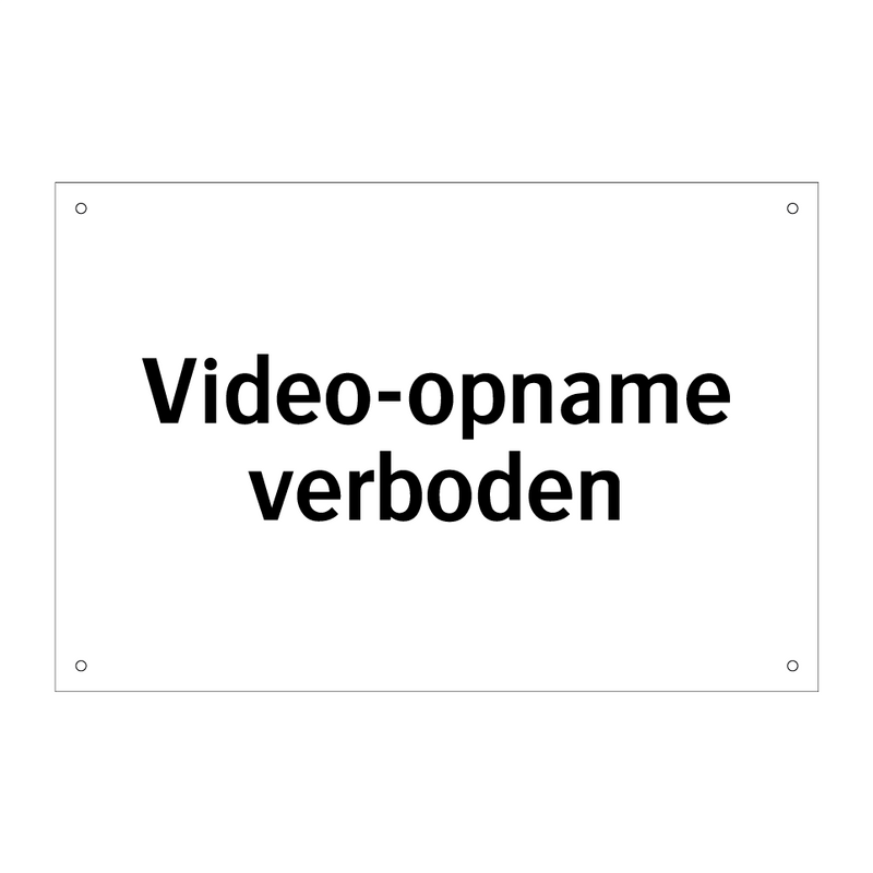 Video-opname verboden