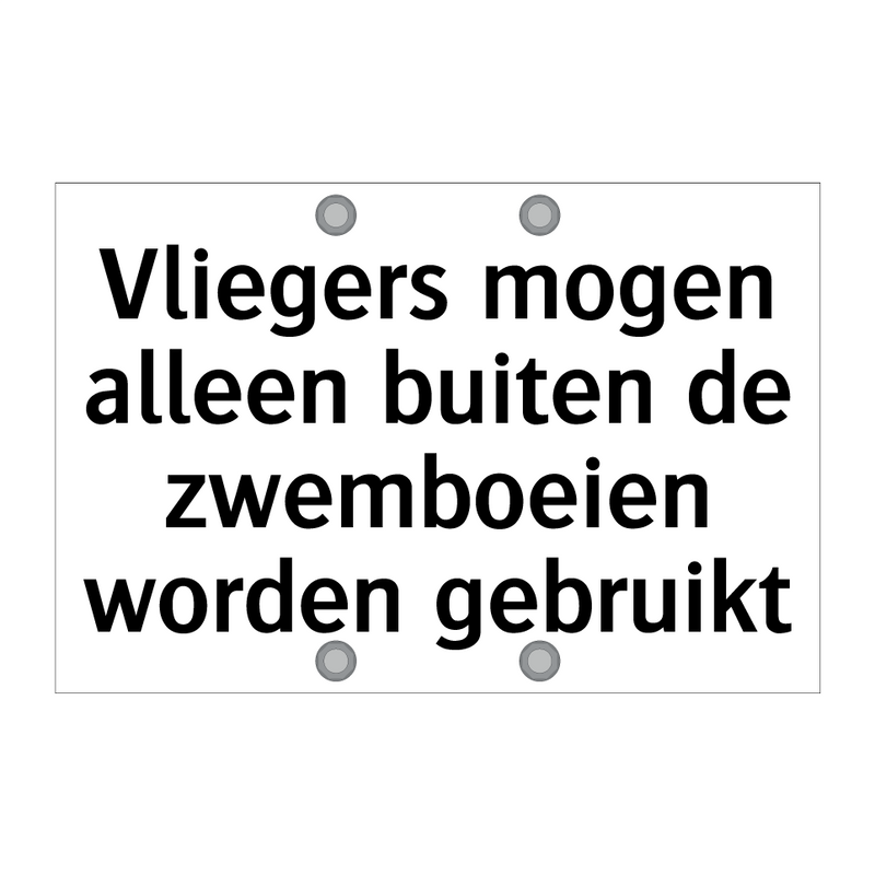 Vliegers mogen alleen buiten de zwemboeien worden gebruikt