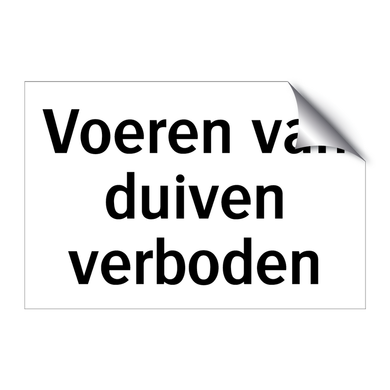 Voeren van duiven verboden