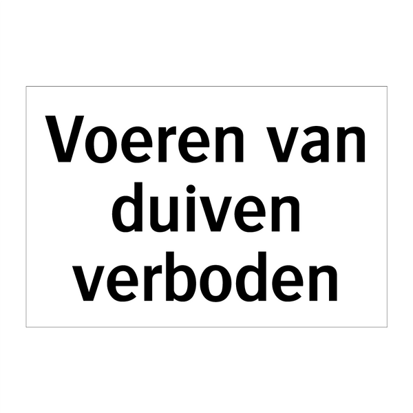 Voeren van duiven verboden