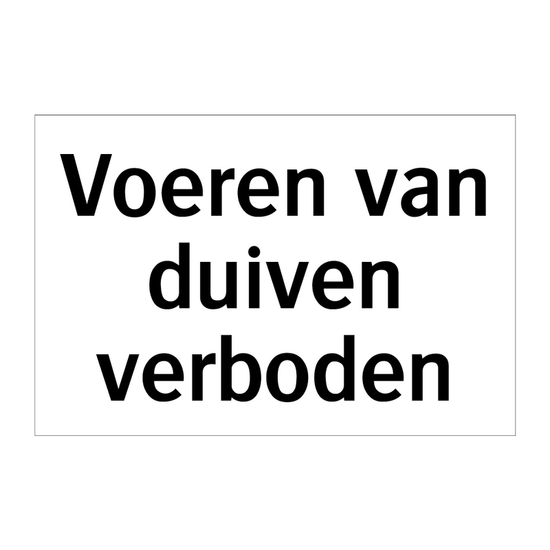 Voeren van duiven verboden