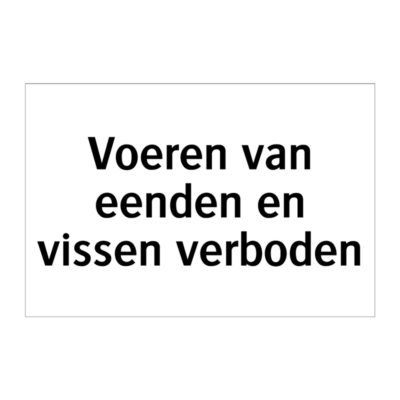 Voeren van eenden en vissen verboden