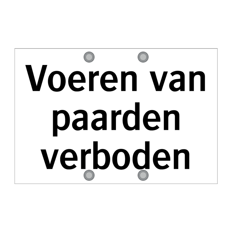 Voeren van paarden verboden