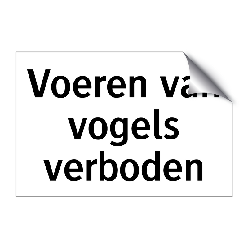 Voeren van vogels verboden