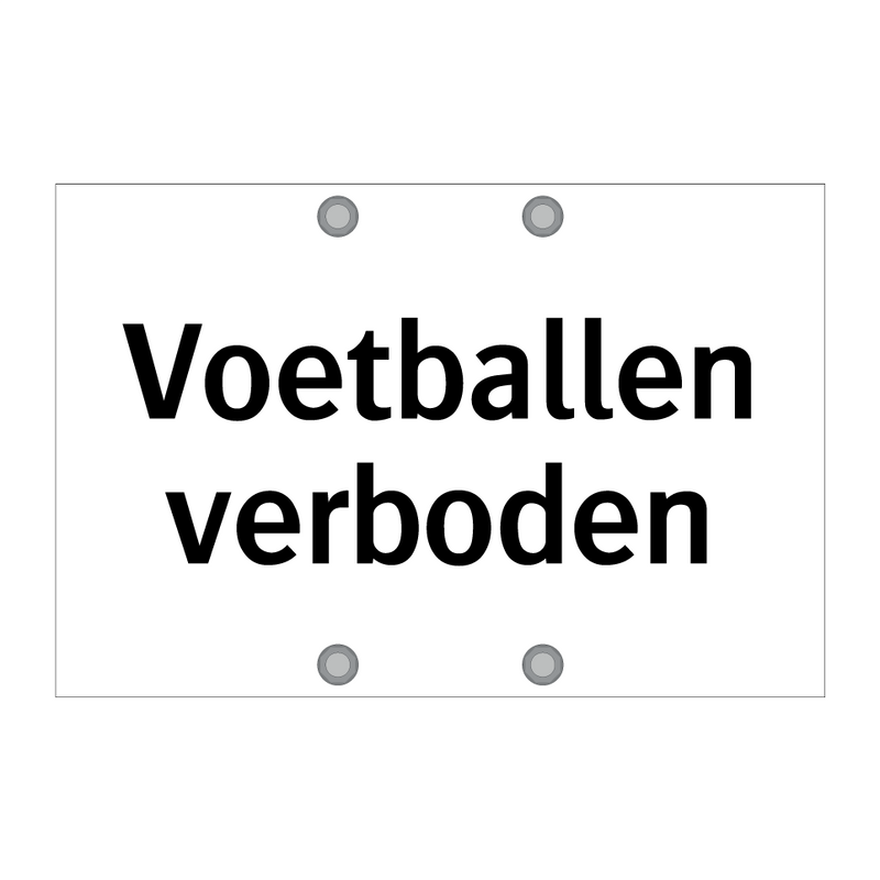 Voetballen verboden