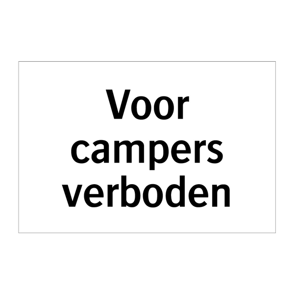 Voor campers verboden