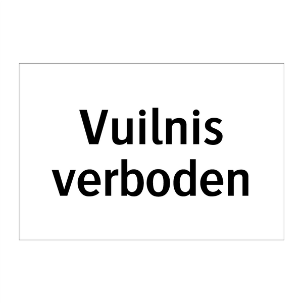 Vuilnis verboden