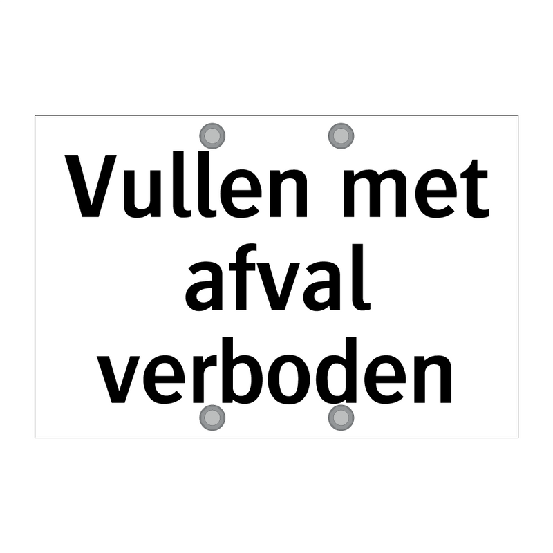 Vullen met afval verboden