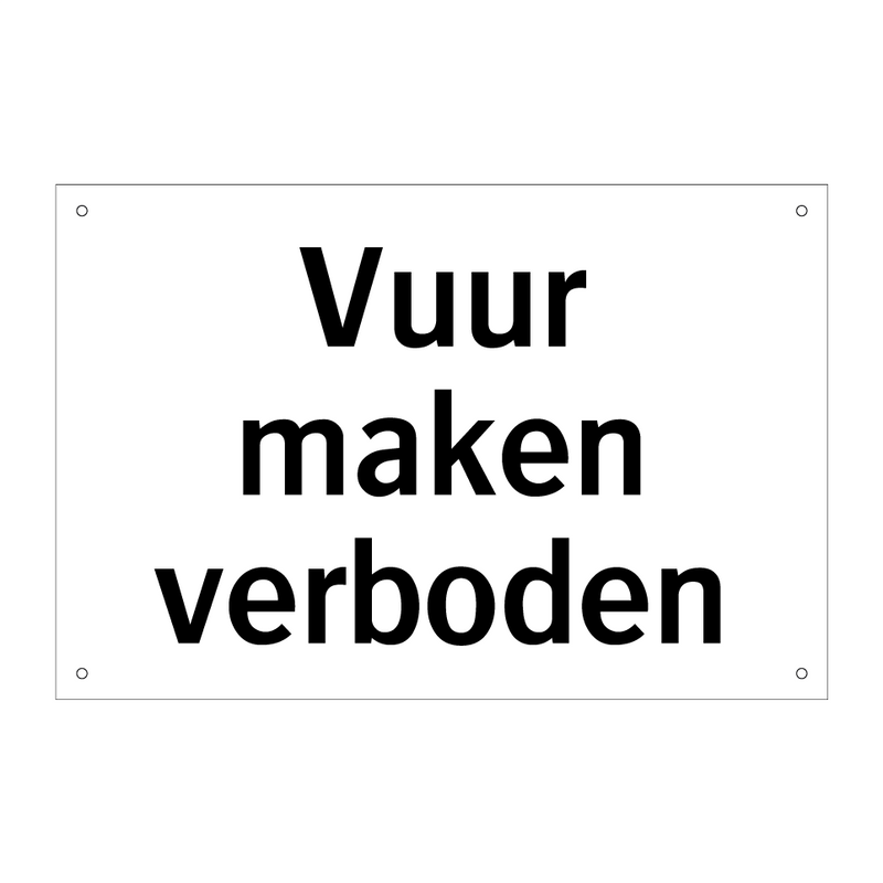 Vuur maken verboden