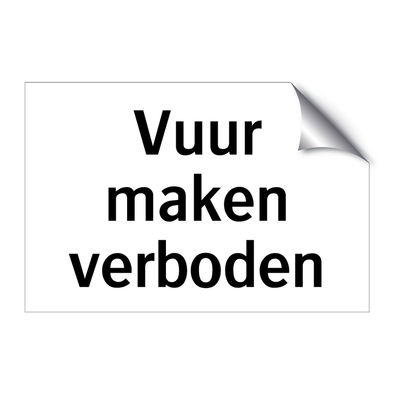 Vuur maken verboden