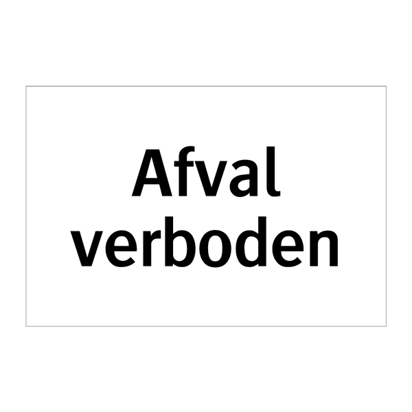 Afval verboden