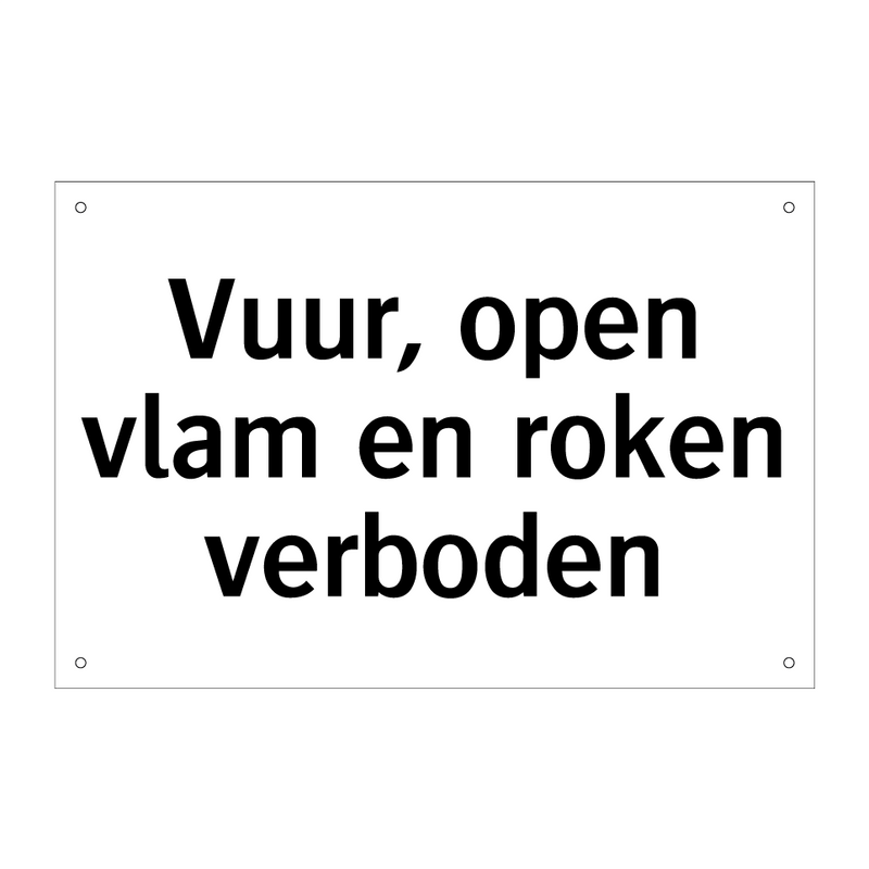 Vuur, open vlam en roken verboden