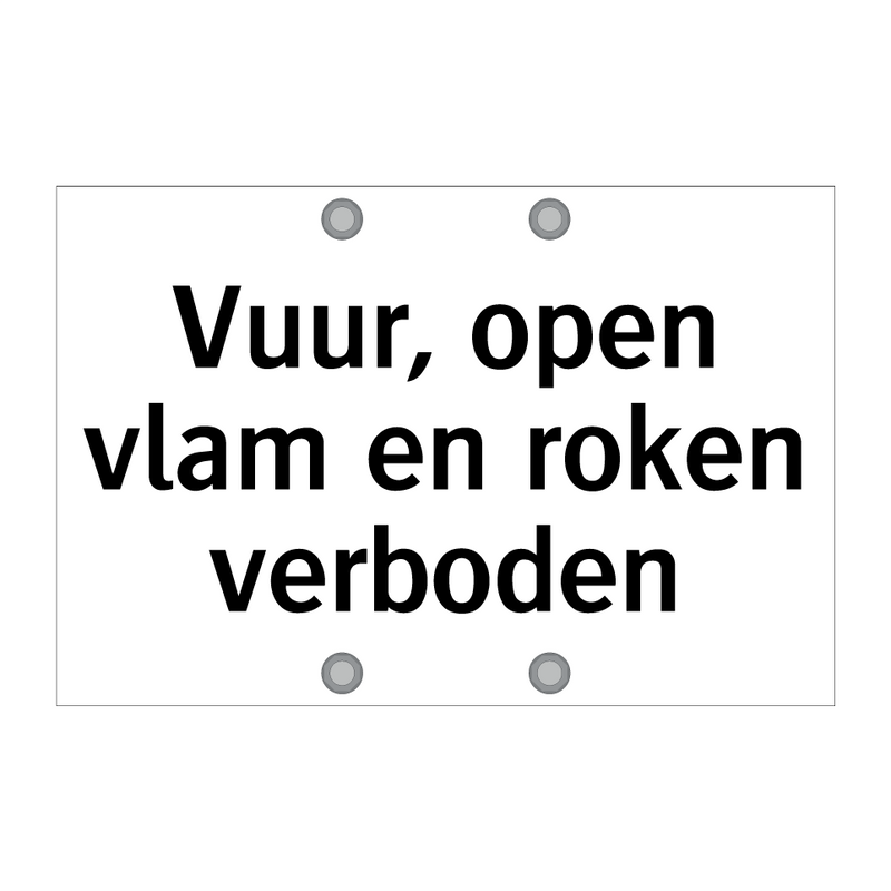 Vuur, open vlam en roken verboden