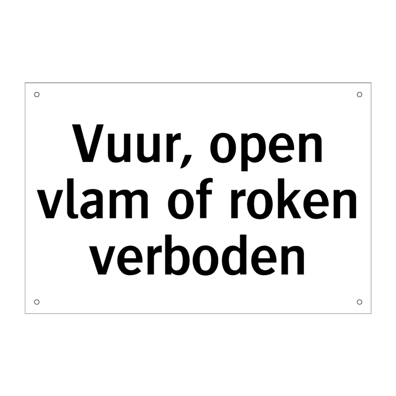 Vuur, open vlam of roken verboden