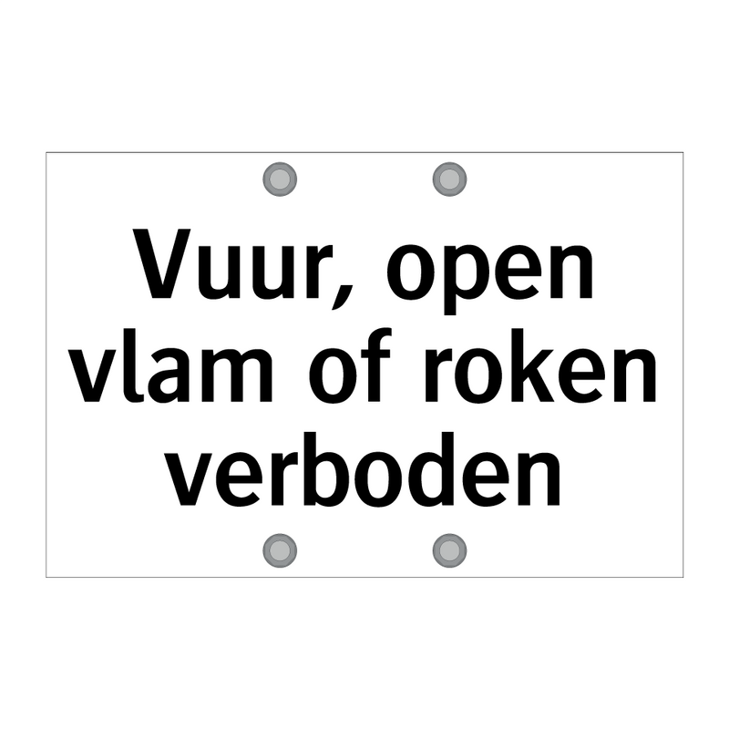 Vuur, open vlam of roken verboden