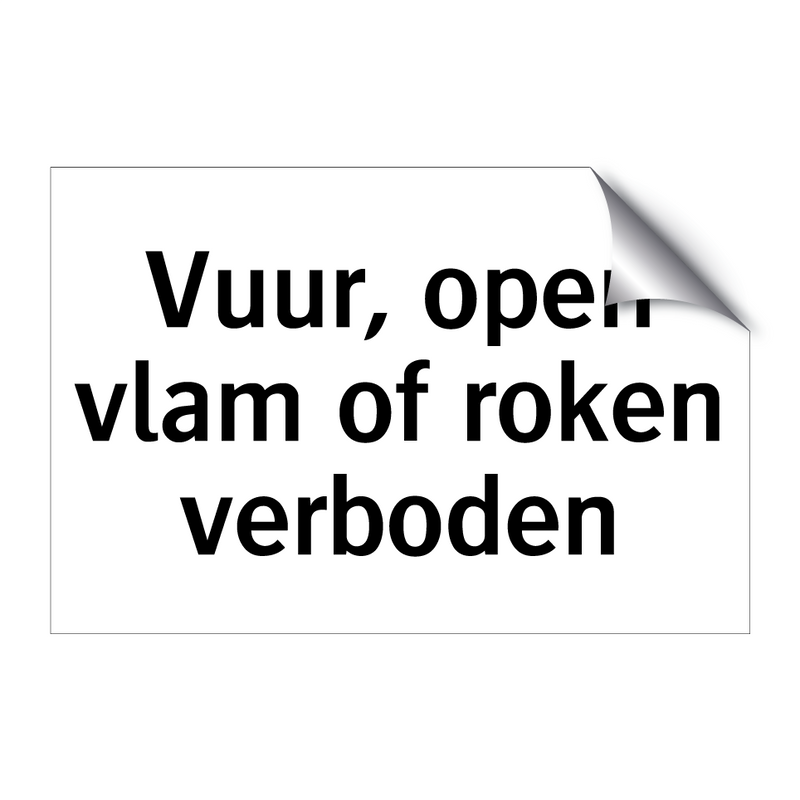 Vuur, open vlam of roken verboden