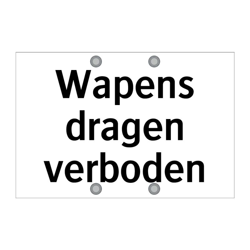 Wapens dragen verboden