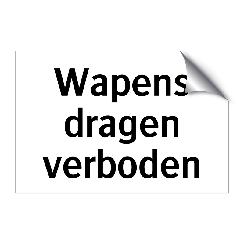 Wapens dragen verboden