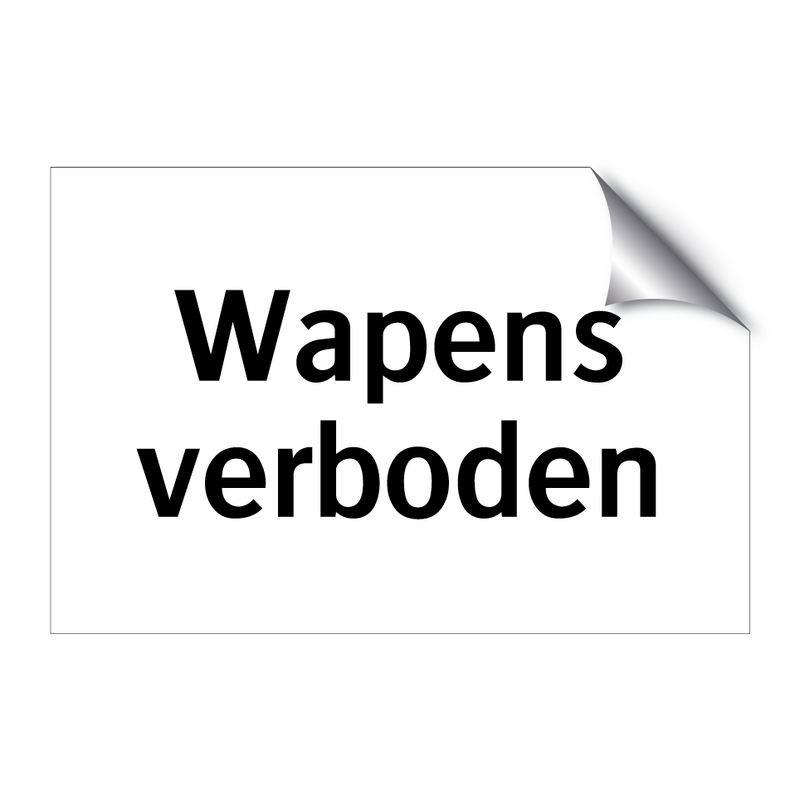 Wapens verboden