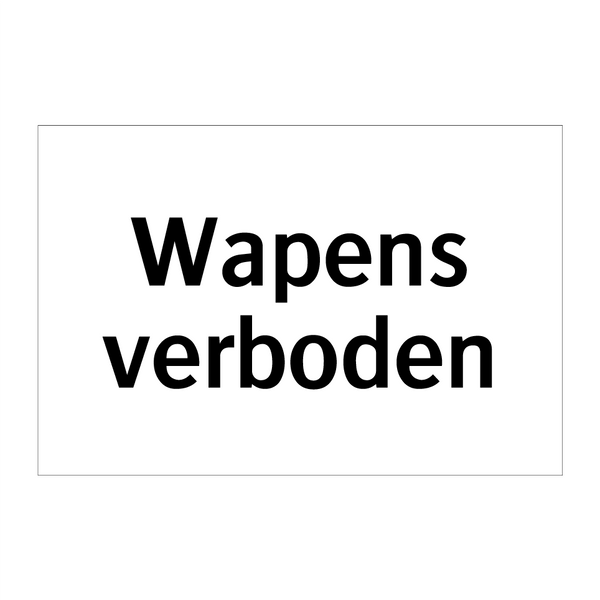 Wapens verboden