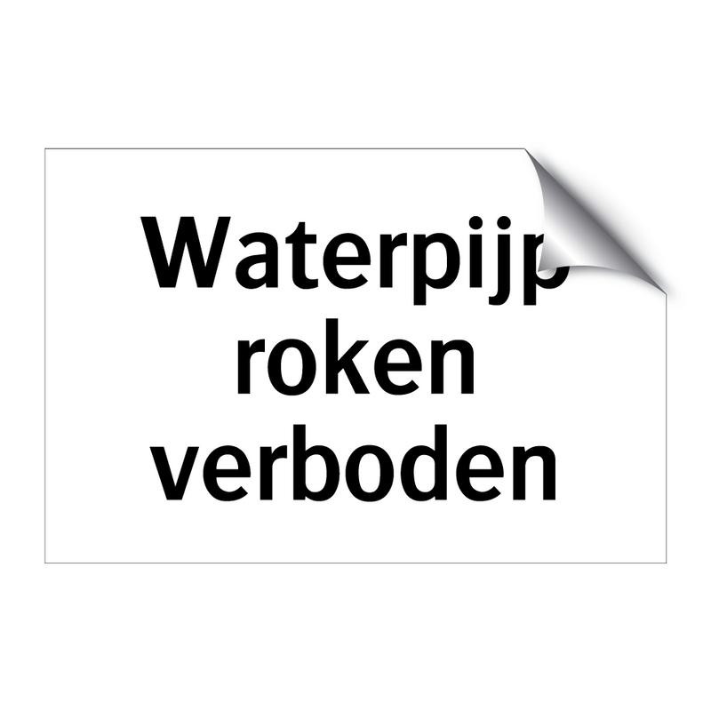 Waterpijp roken verboden