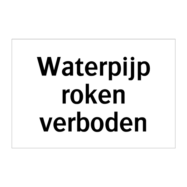 Waterpijp roken verboden