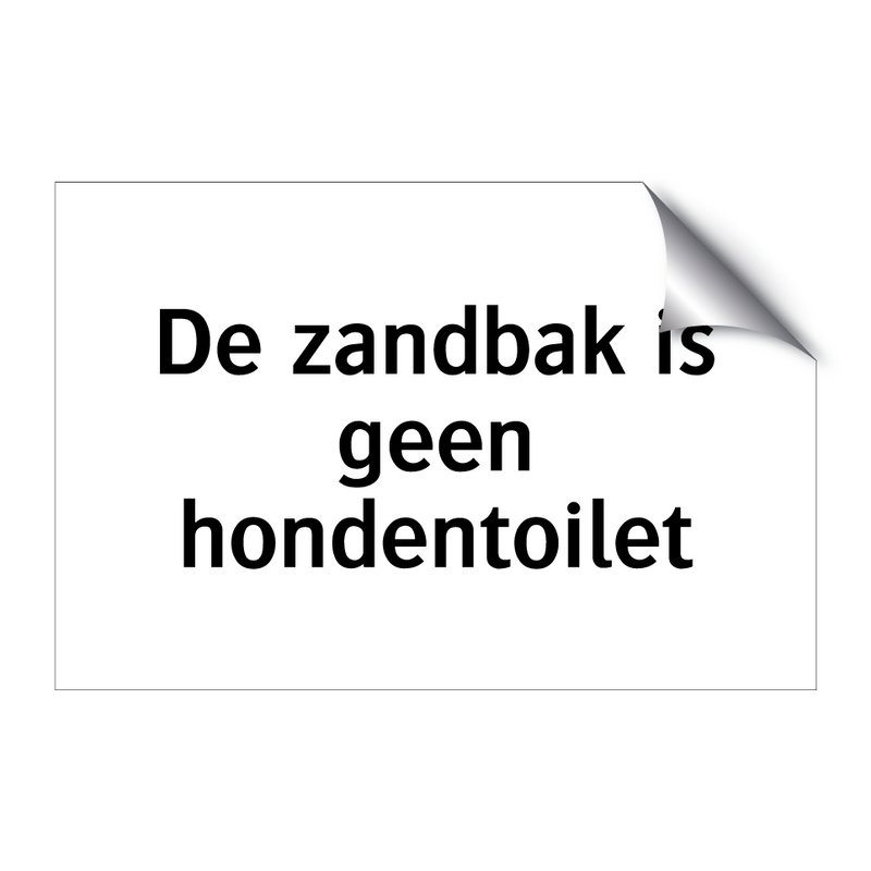 De zandbak is geen hondentoilet