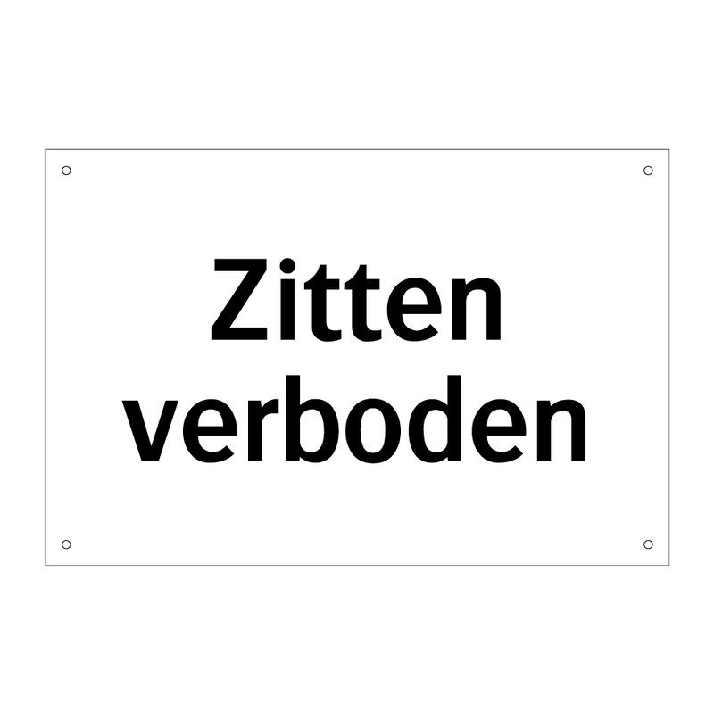 Zitten verboden