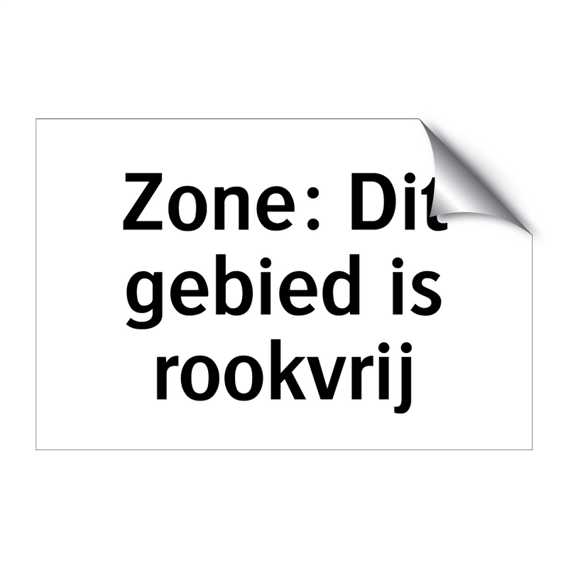 Zone: Dit gebied is rookvrij