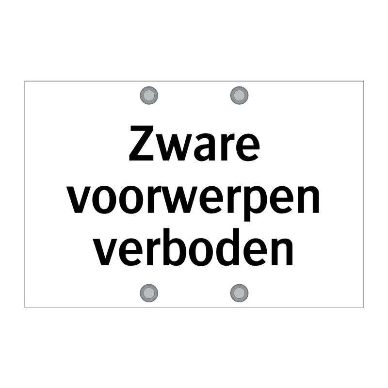 Zware voorwerpen verboden