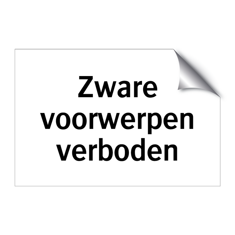 Zware voorwerpen verboden