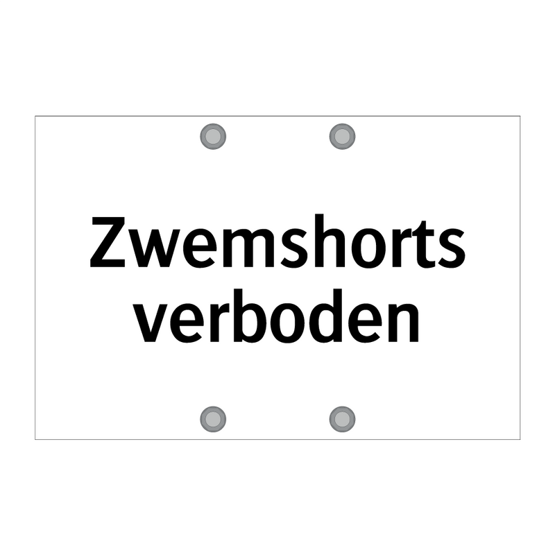 Zwemshorts verboden