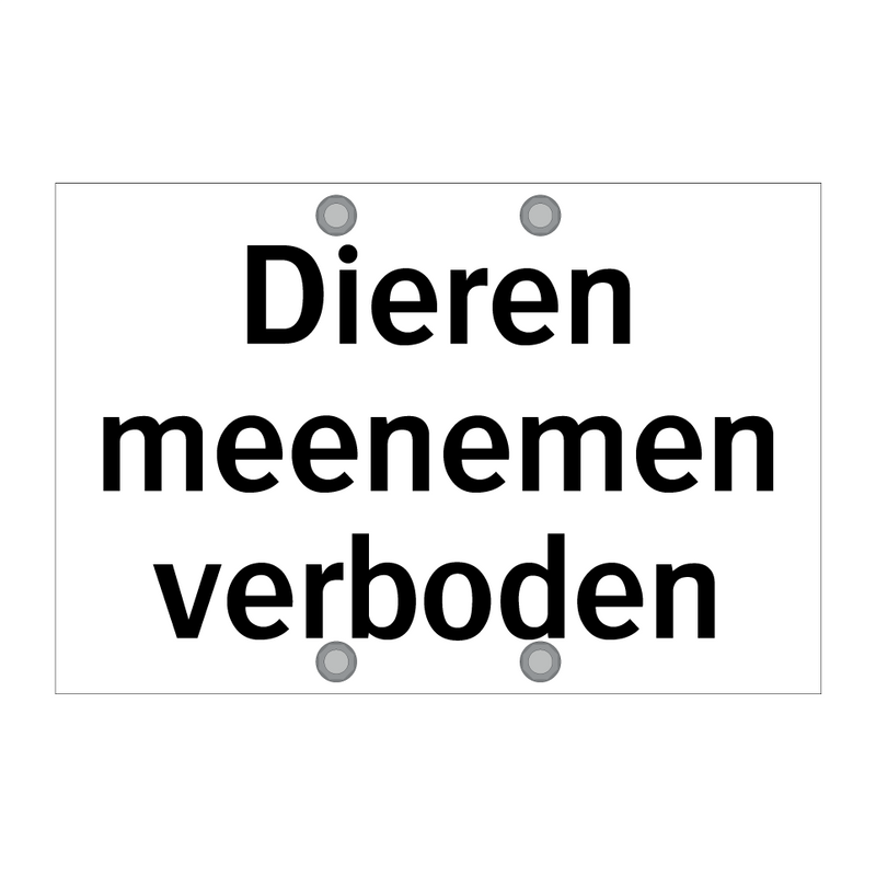 Dieren meenemen verboden