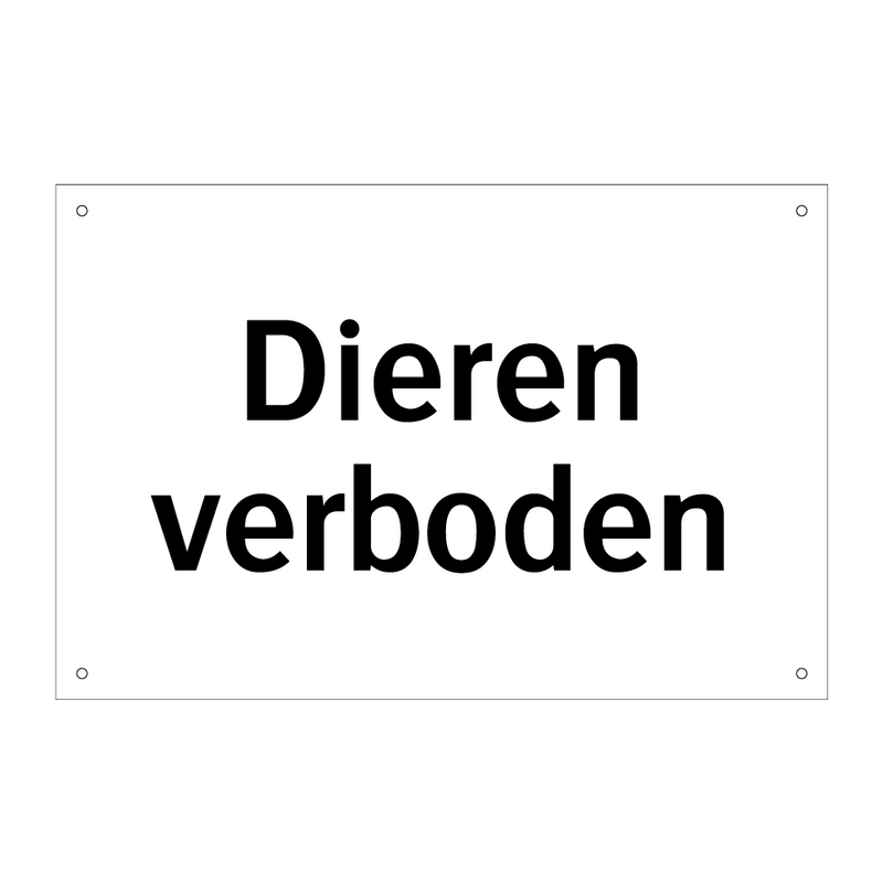 Dieren verboden