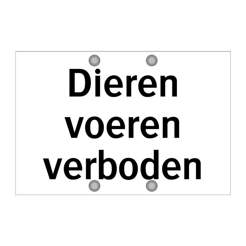 Dieren voeren verboden