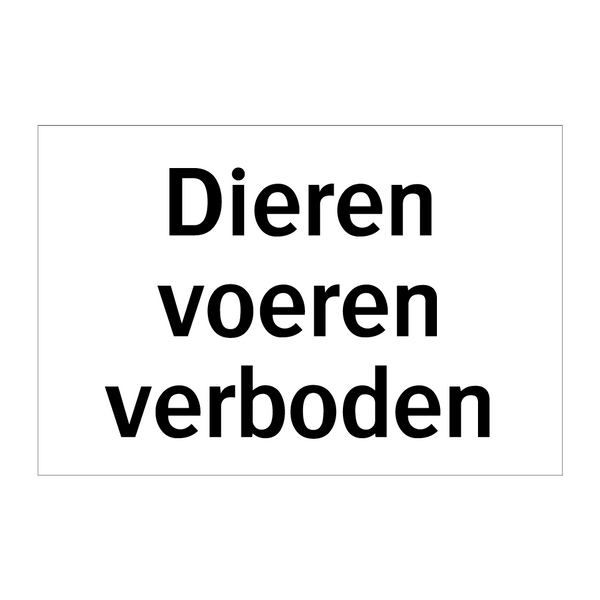 Dieren voeren verboden