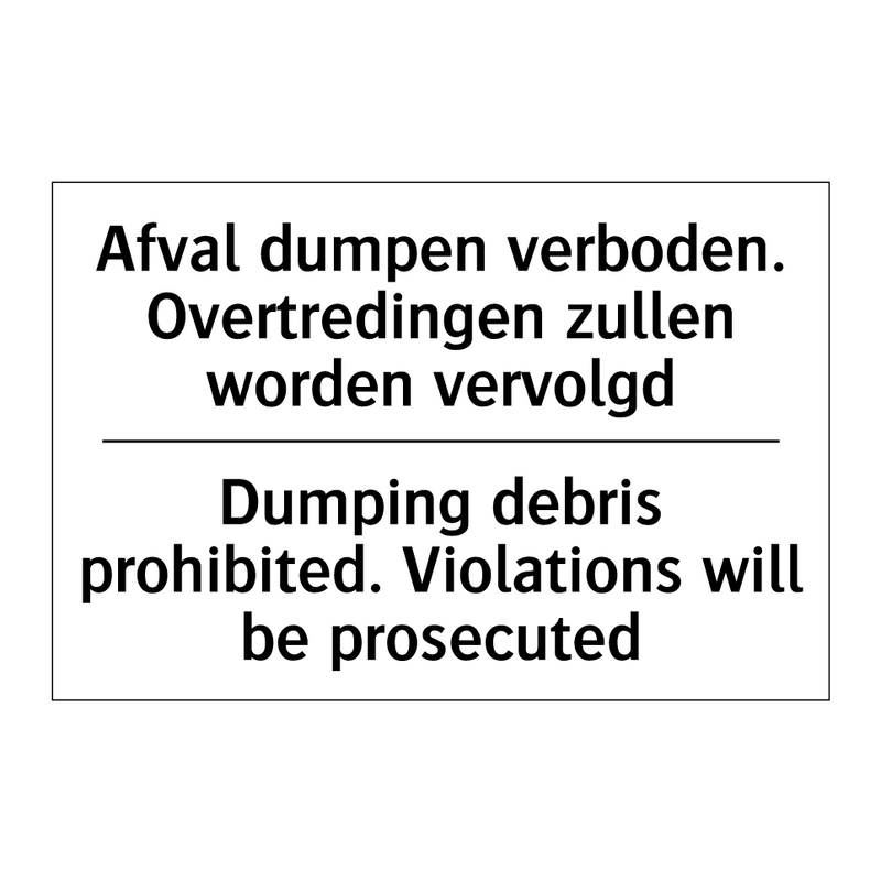 Afval dumpen verboden. Overtredingen /.../ - Dumping debris prohibited. Violations /.../