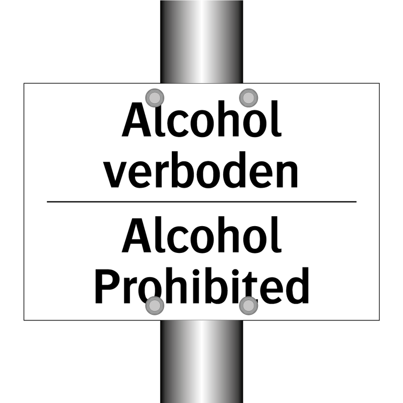 Alcohol verboden - Alcohol Prohibited