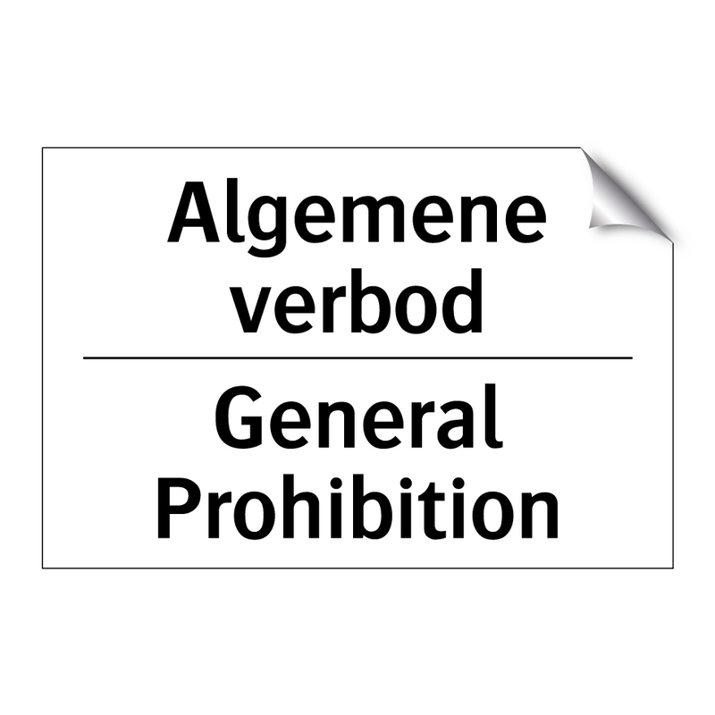 Algemene verbod - General Prohibition