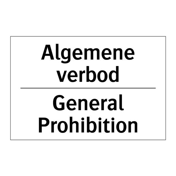 Algemene verbod - General Prohibition