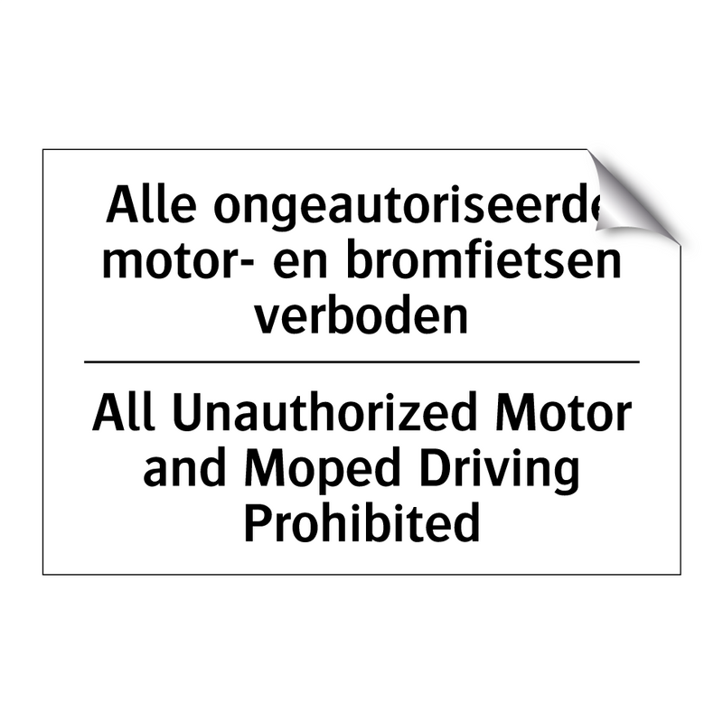 Alle ongeautoriseerde motor- en /.../ - All Unauthorized Motor and Moped /.../