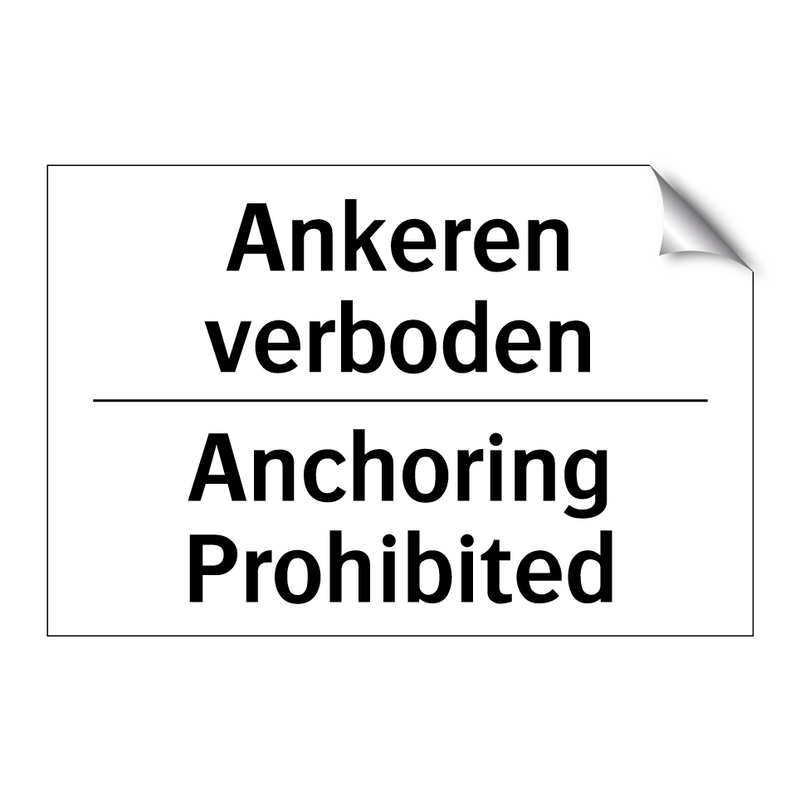 Ankeren verboden - Anchoring Prohibited