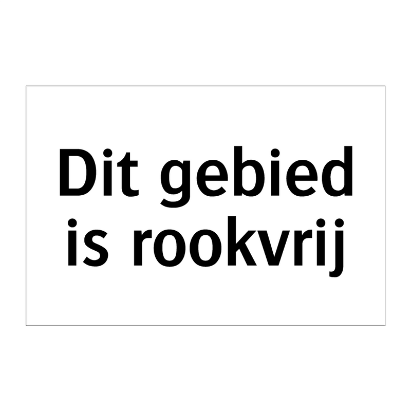 Dit gebied is rookvrij