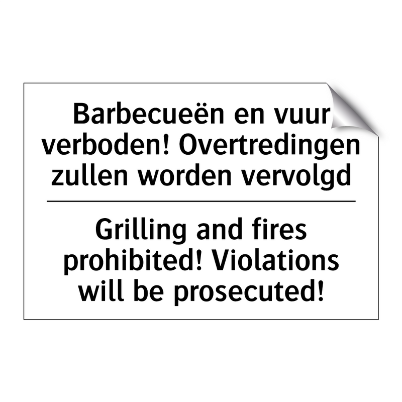 Barbecueën en vuur verboden! Overtredingen /.../ - Grilling and fires prohibited! /.../