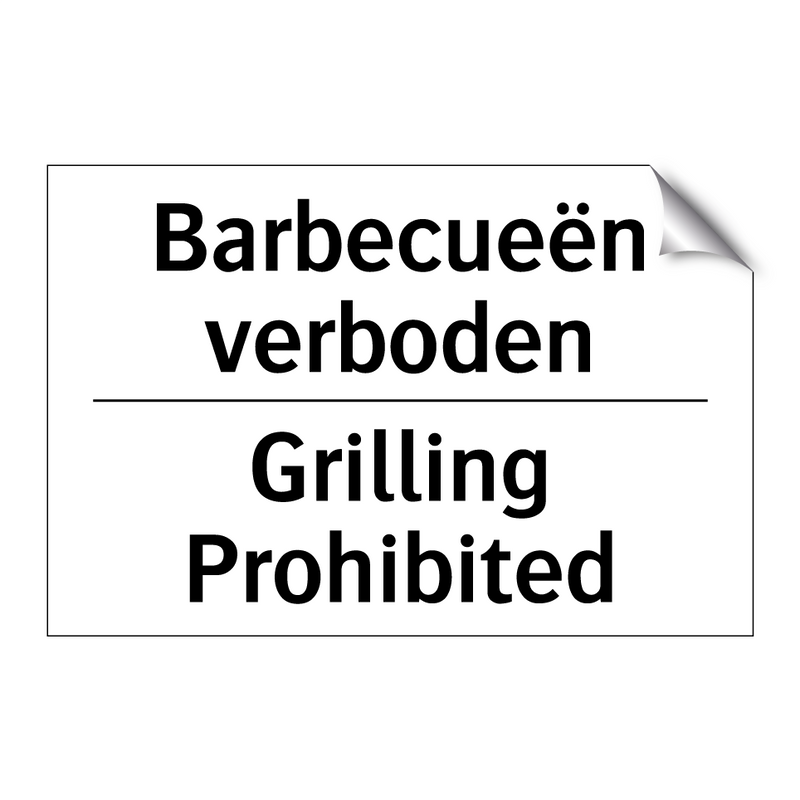 Barbecueën verboden - Grilling Prohibited