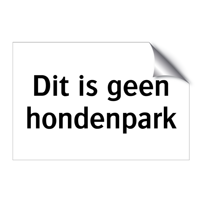 Dit is geen hondenpark