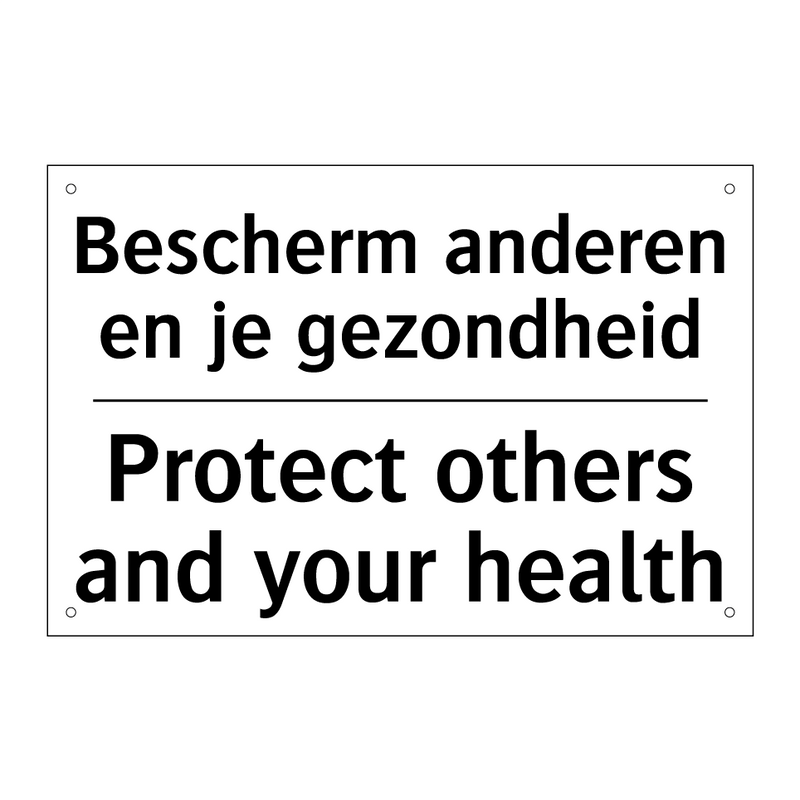 Bescherm anderen en je gezondheid/.../ - Protect others and your health