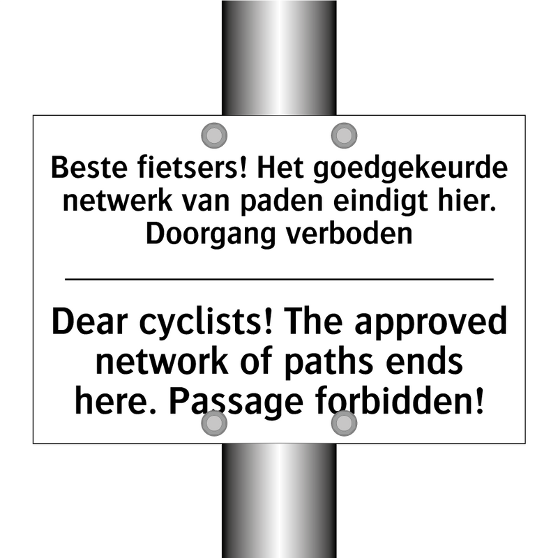 Beste fietsers! Het goedgekeurde /.../ - Dear cyclists! The approved network /.../